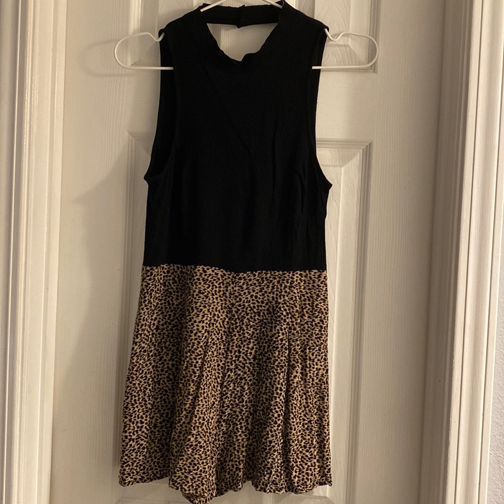 MINKPINK | Black and Leopard Romper SzS🐆